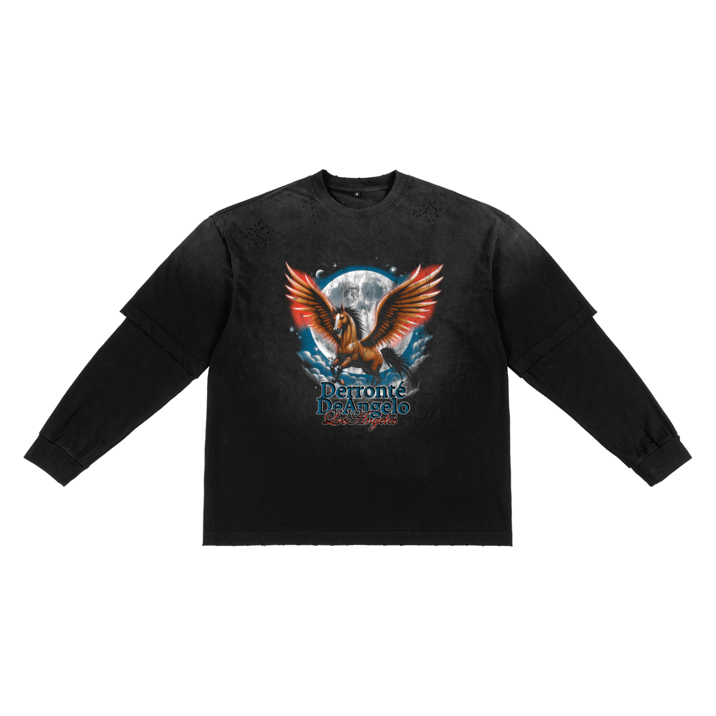 Sunfade Hand-Frayed Faux Two-Piece T-Shirt
