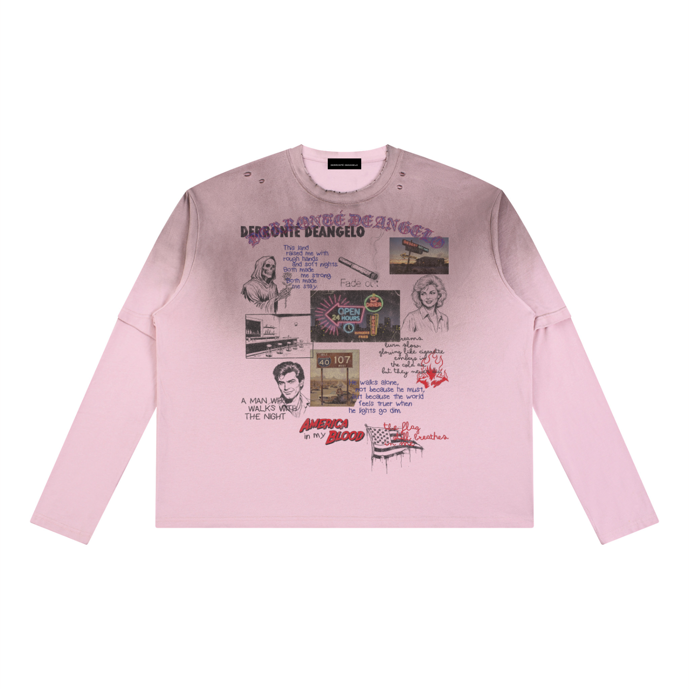 American blood dirty Vintage Wash Layered T-Shirt