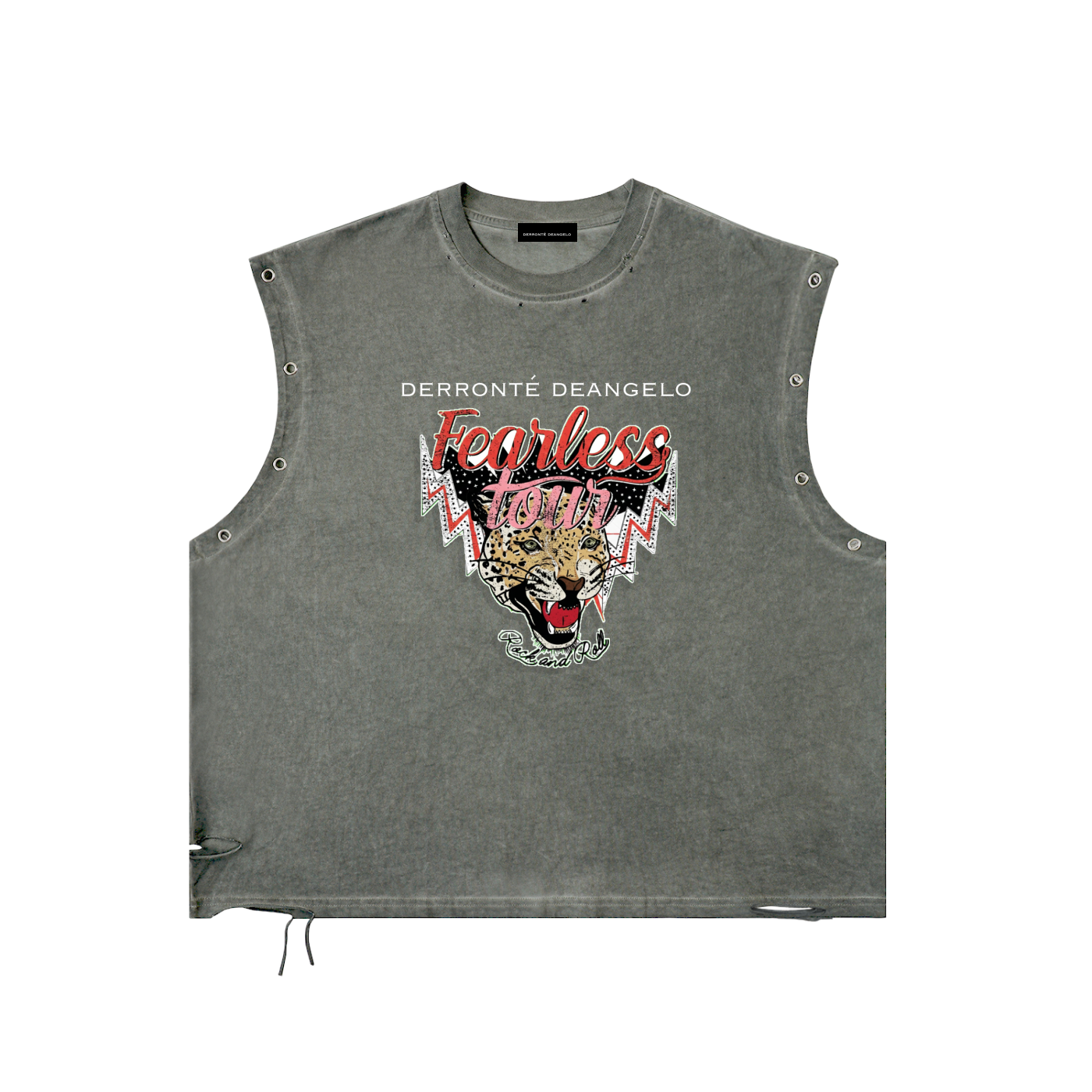 Rock&Roll Distressed Grommet Eyelet Tank Top